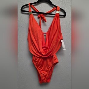 NWT Bar‎ III Orange One Piece Swim Suit Size Small
